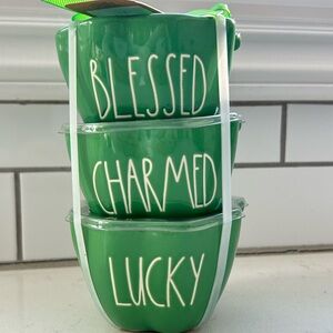 Rae Dunn Stacked Bowls Set BLESSED CHARMED LUCKY